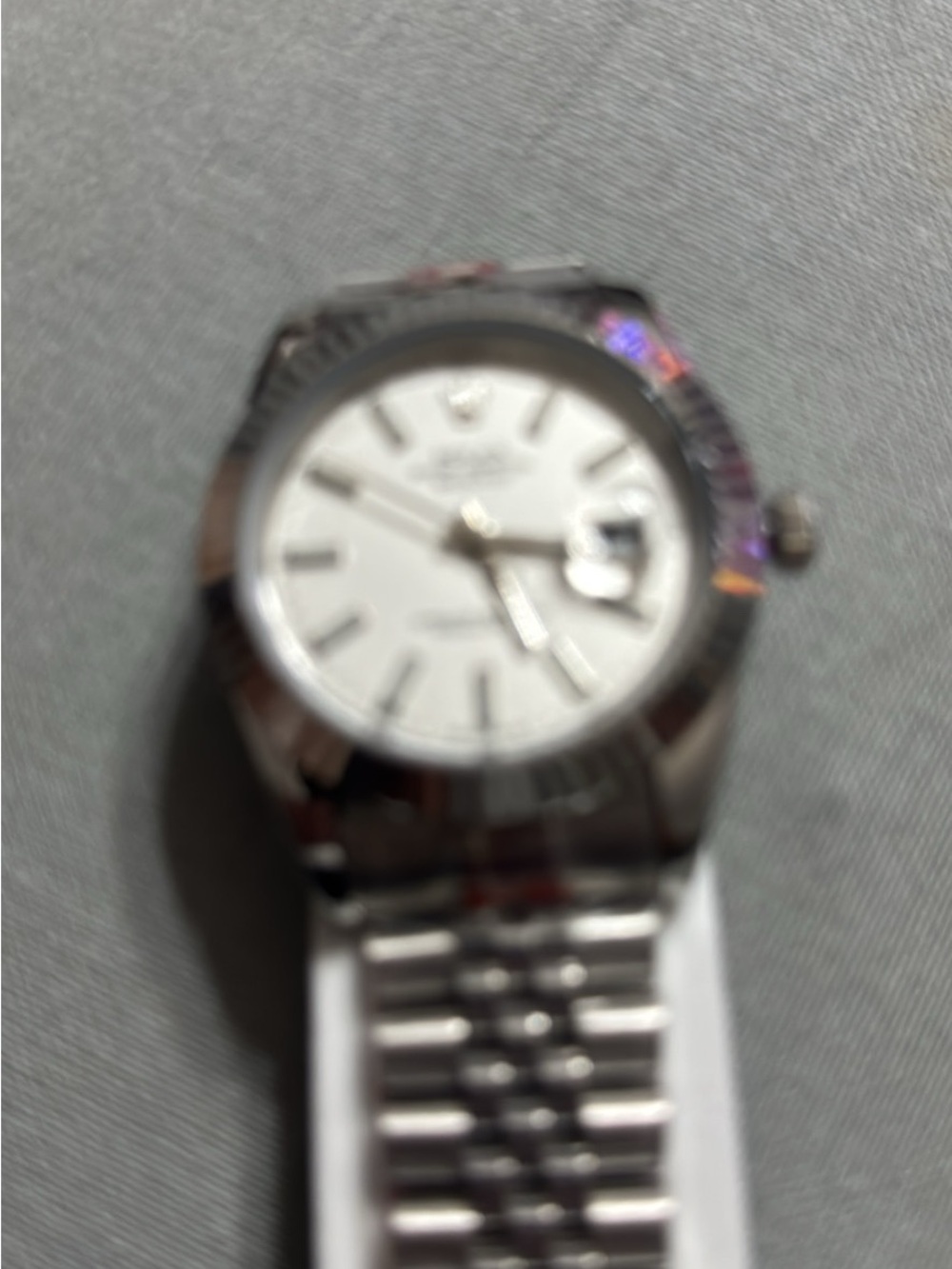 Men's datejust Silver Stainless Steel Dress Watch - White Dial